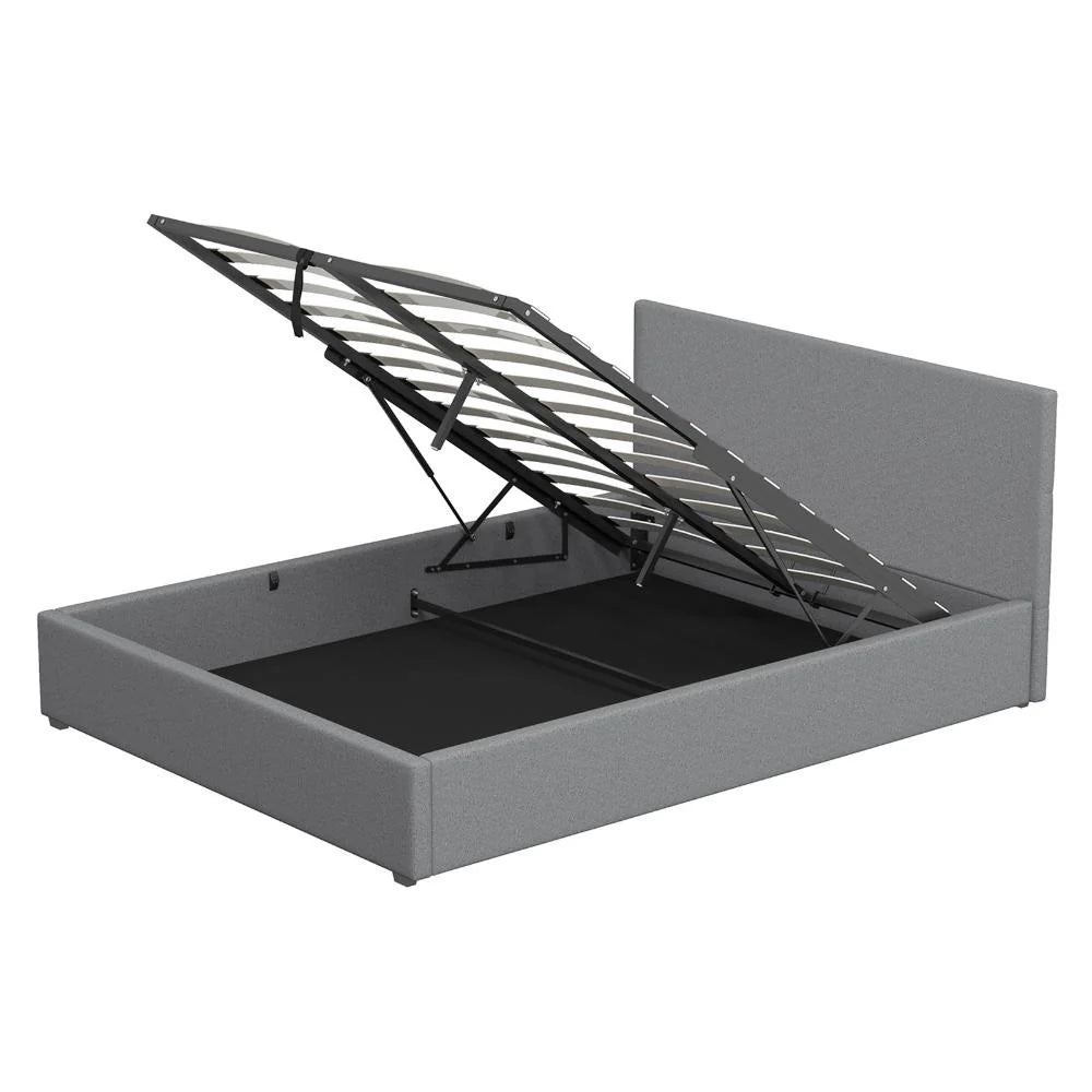 Milano Decor Luxury Gas Lift Bed With Headboard Grey