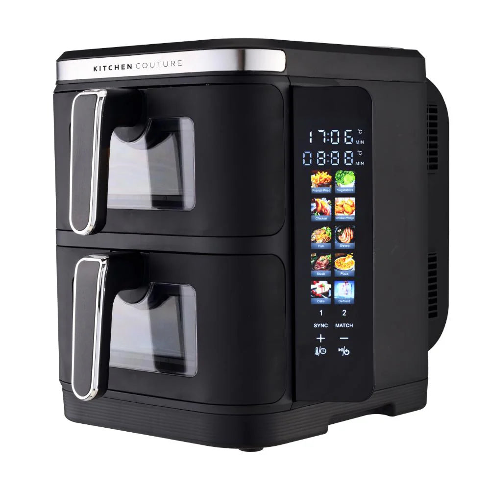 Kitchen Couture 11L Clear View Vertex Dual Drawer Air Fryer