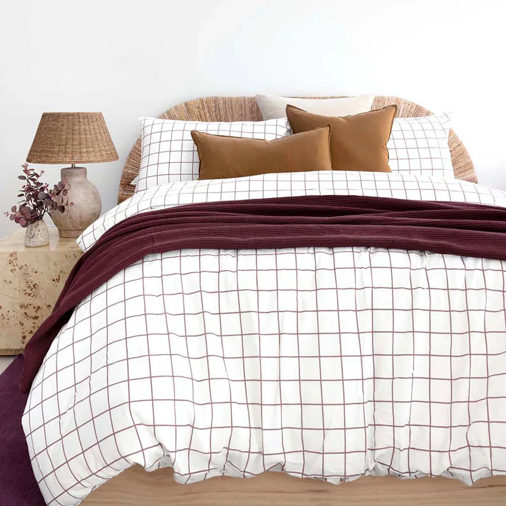 Bambury Grid Flannelette Quilt Cover Set