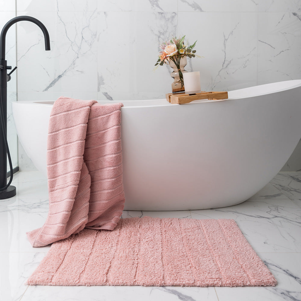 Cooper Plain Tufted Bath Mat - Blush