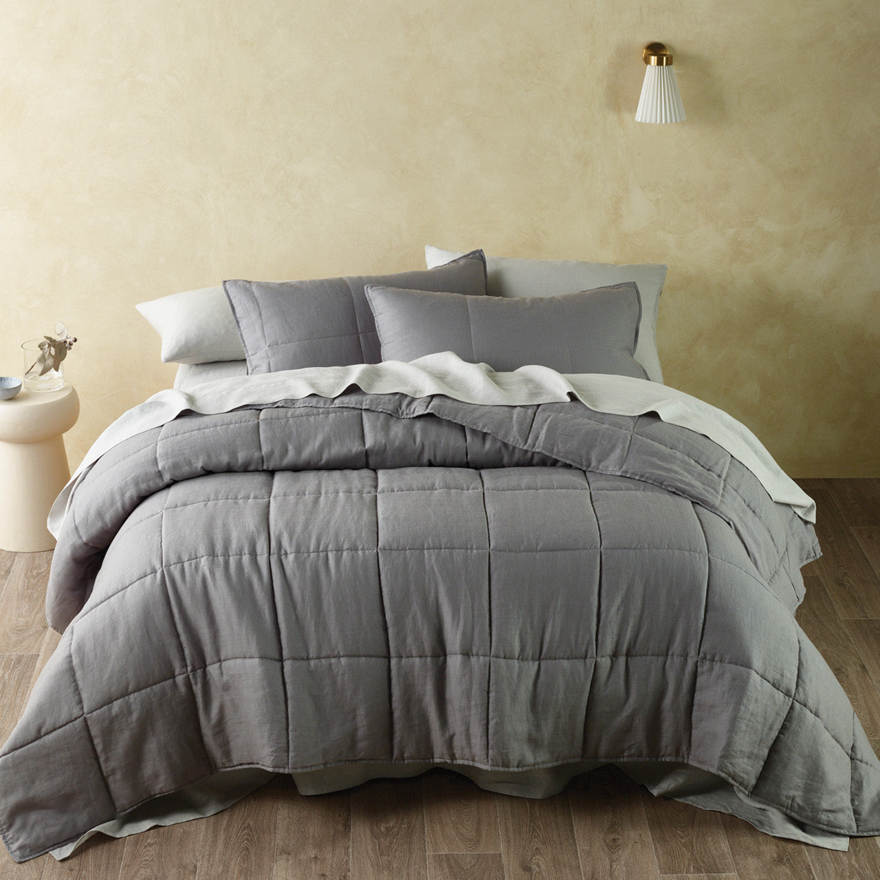 Zoomed out shot of Elayna Ash Coverlet on bed