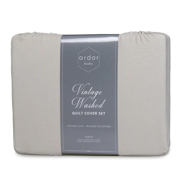 Ardor Boudoir Vintage Washed Quilt Cover Set