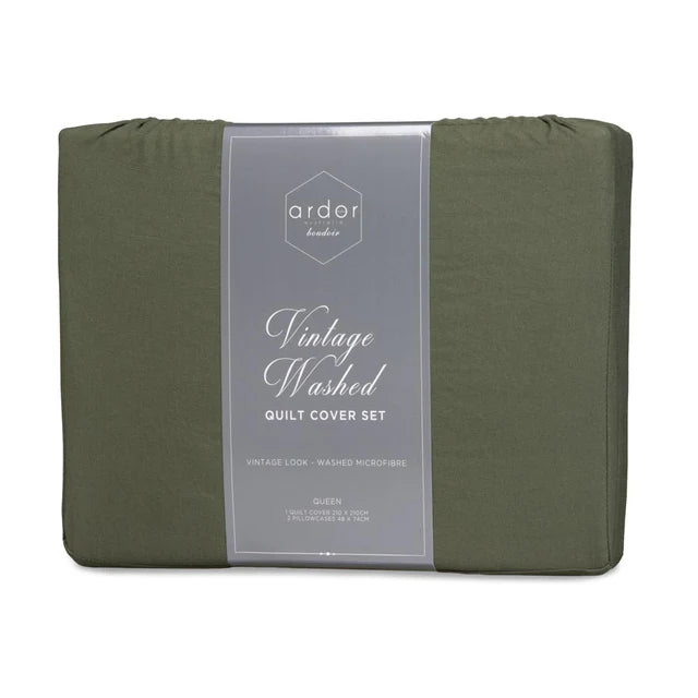 Ardor Boudoir Vintage Washed Quilt Cover Set
