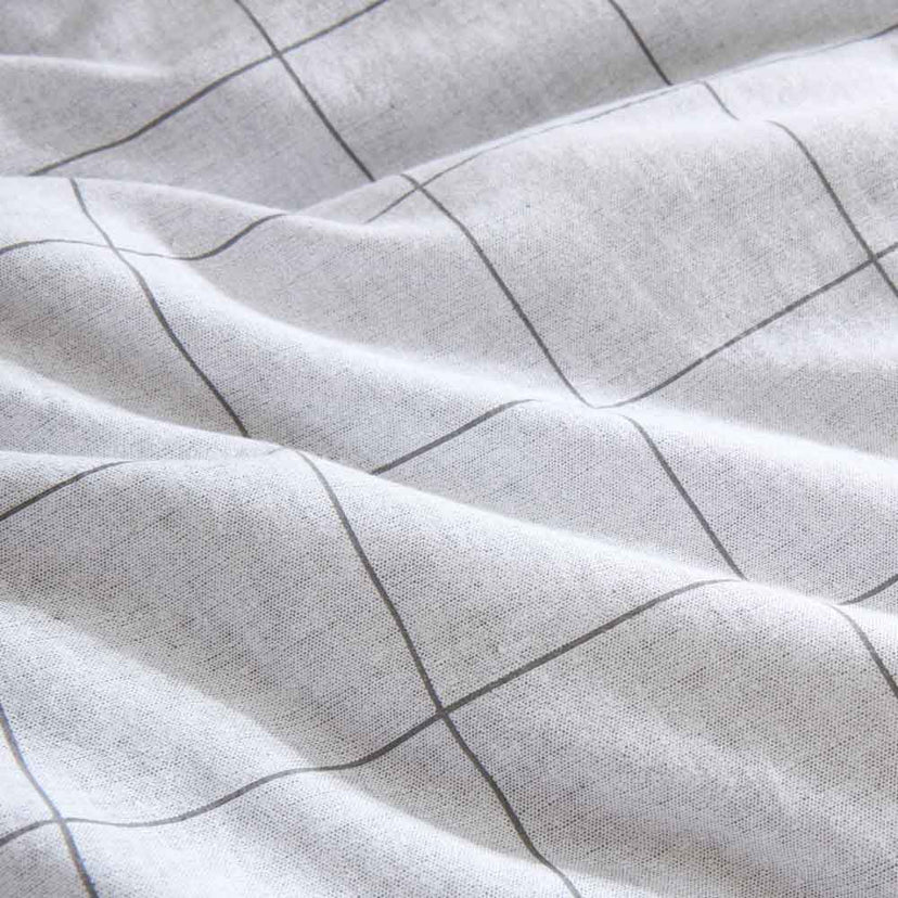 Kenneth Cole Holden Grey Grid Quilt Cover Set