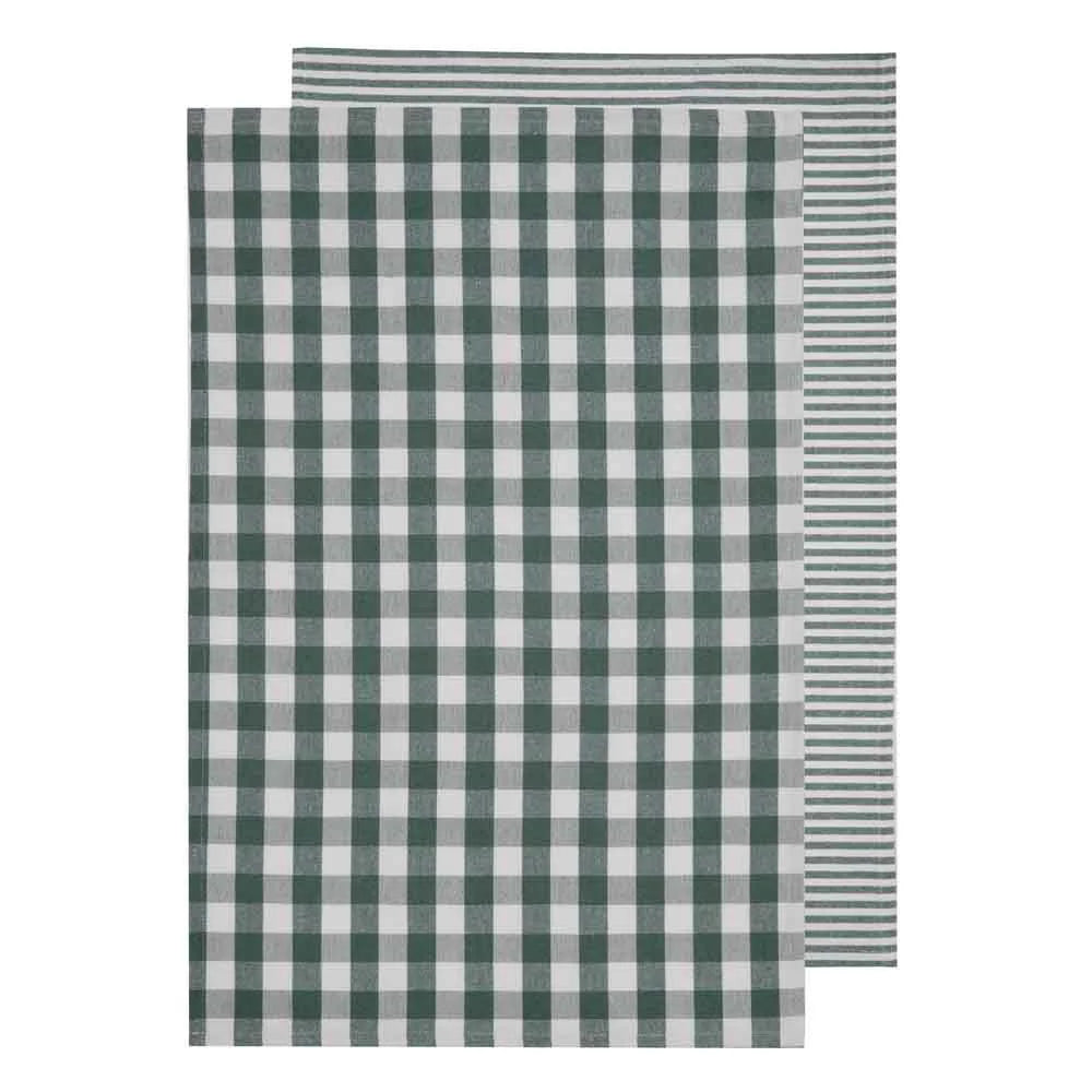 Ladelle Eco Set of 2 Gingham Kitchen Towels