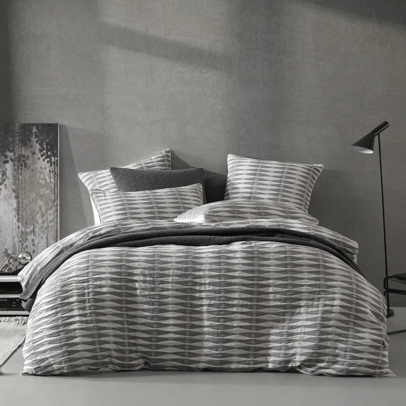Platinum Collection Kirby Charcoal Quilt Cover Set