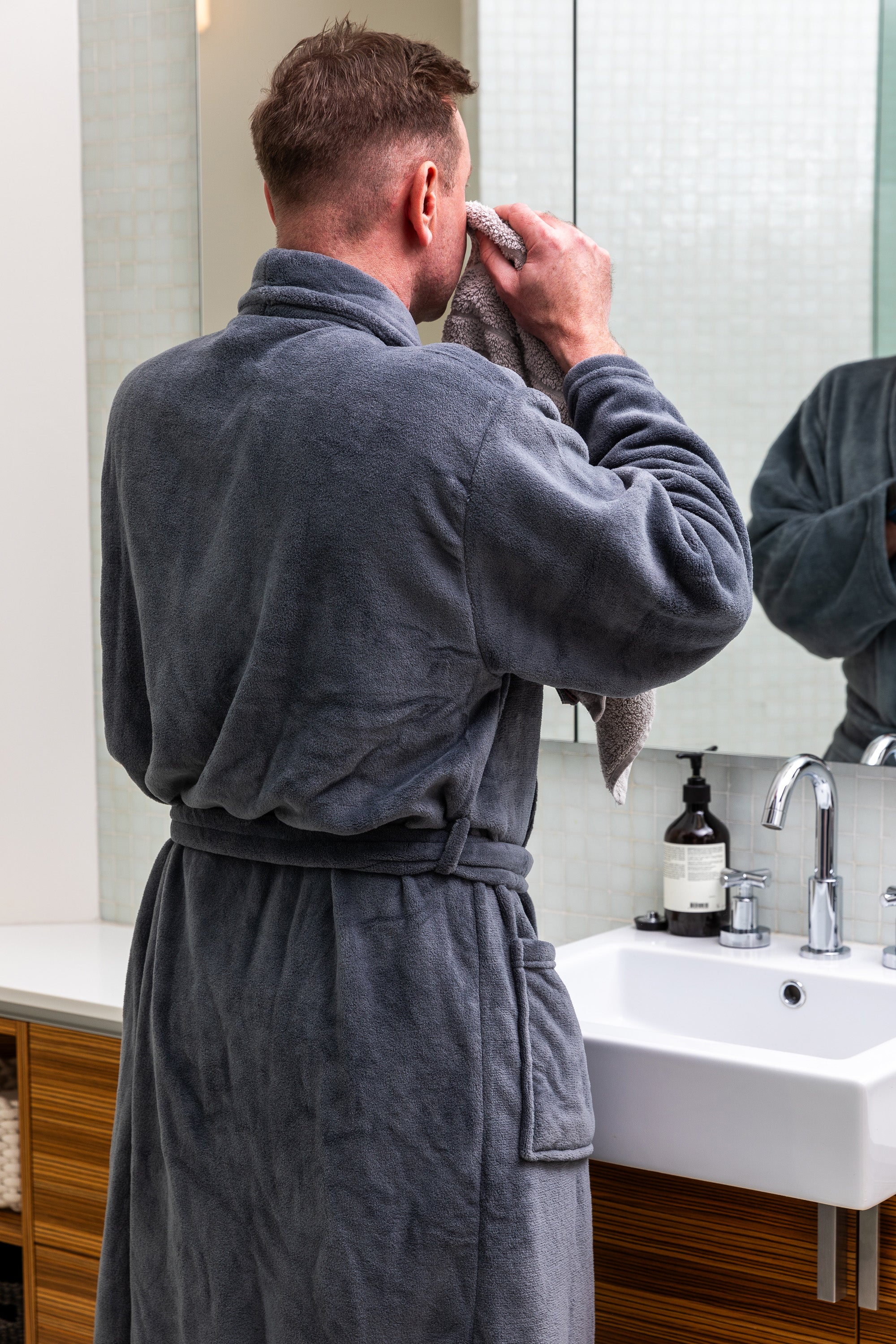 Bambury Microplush Robe - Charcoal