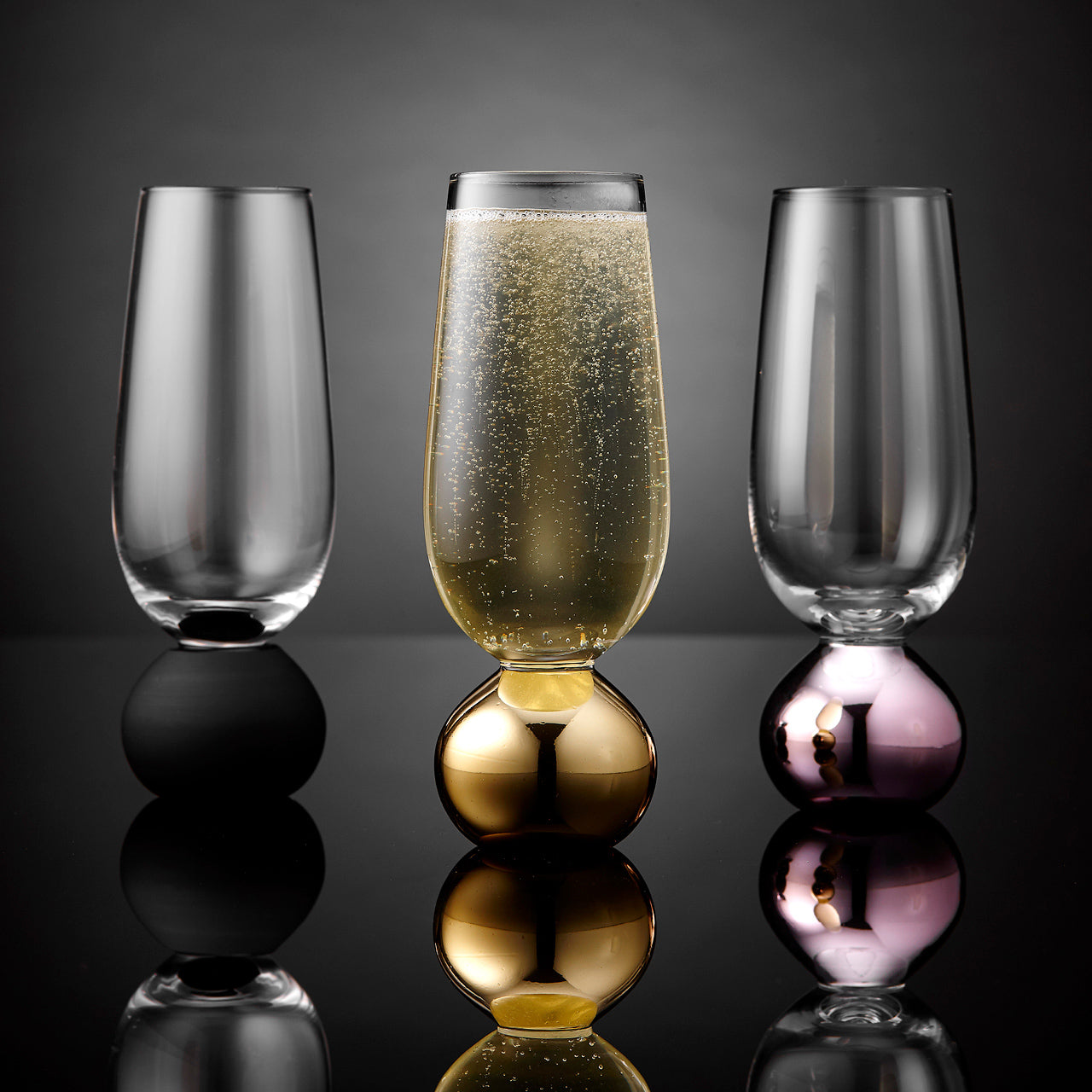 Group shot of Astrid Champagne Glasses
