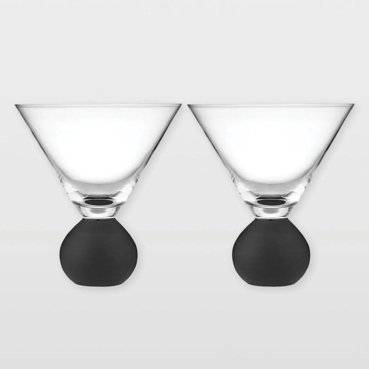 Astrid Martini Glass Black on a white background