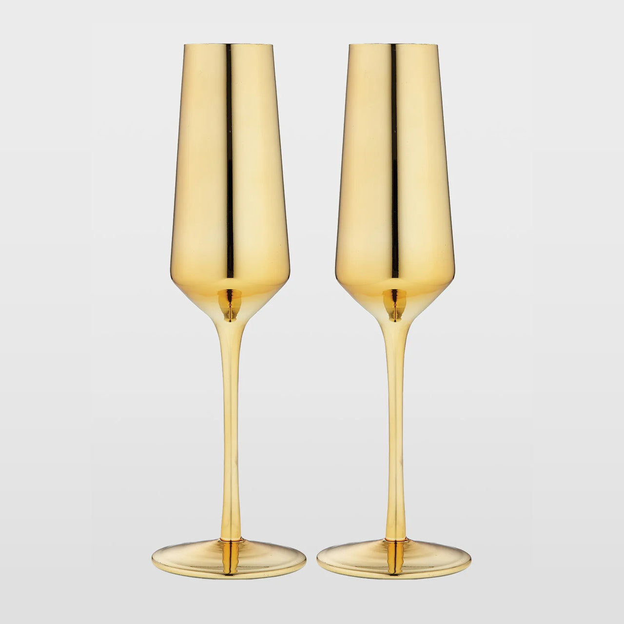Aurora Champagne Glass Gold on a white background
