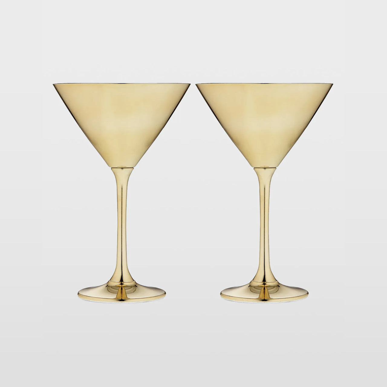 Aurora Martini Glass Gold on a white background