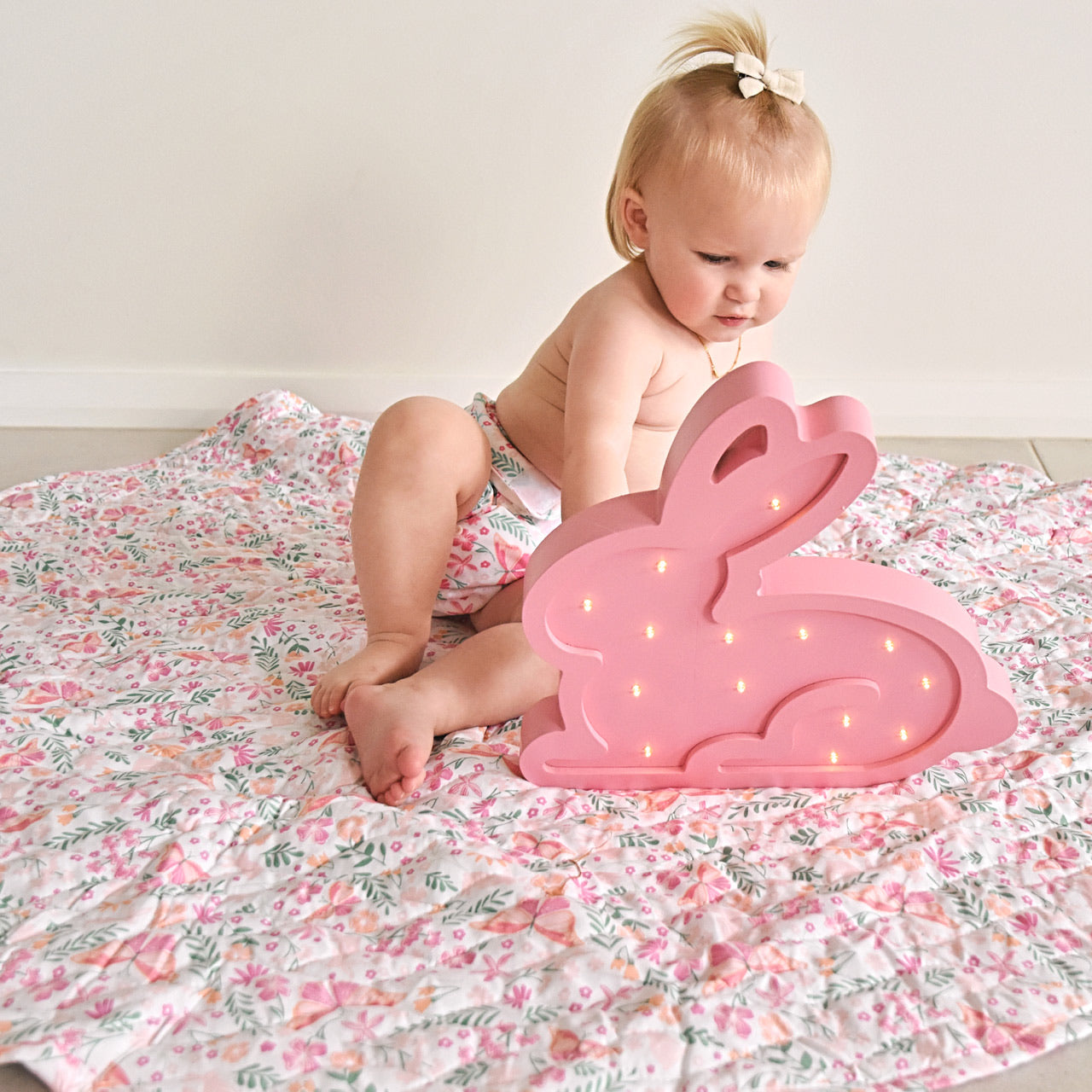 Lifestyle shot of baby on Botanical Playmat