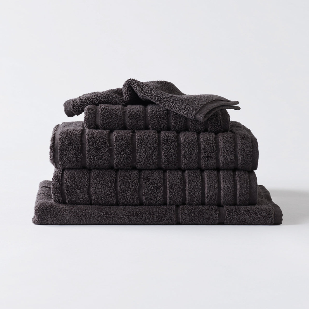 Cooper Charcoal Towels on a white background