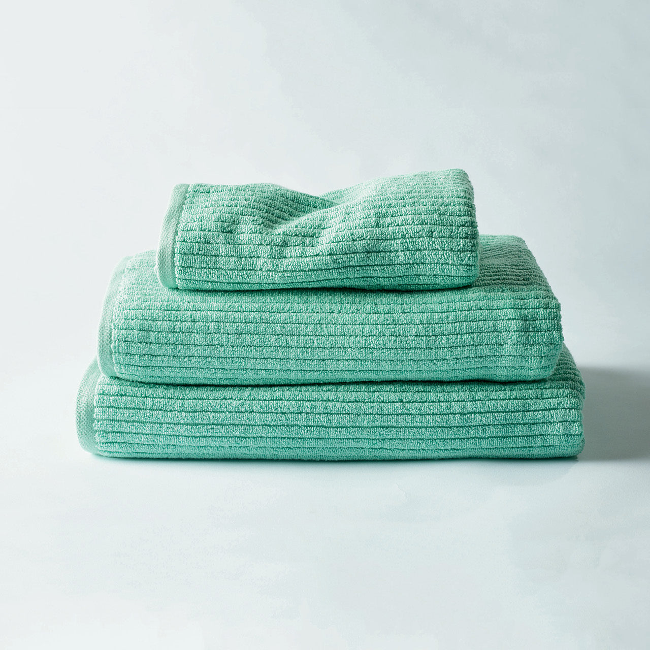 Cooper Rib Towels Mint on a white background