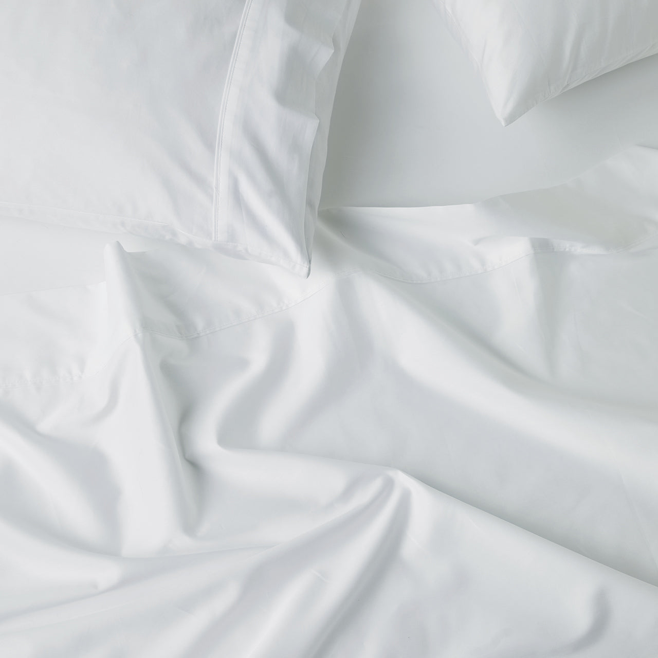 Close up shot of Cotton White Sheets