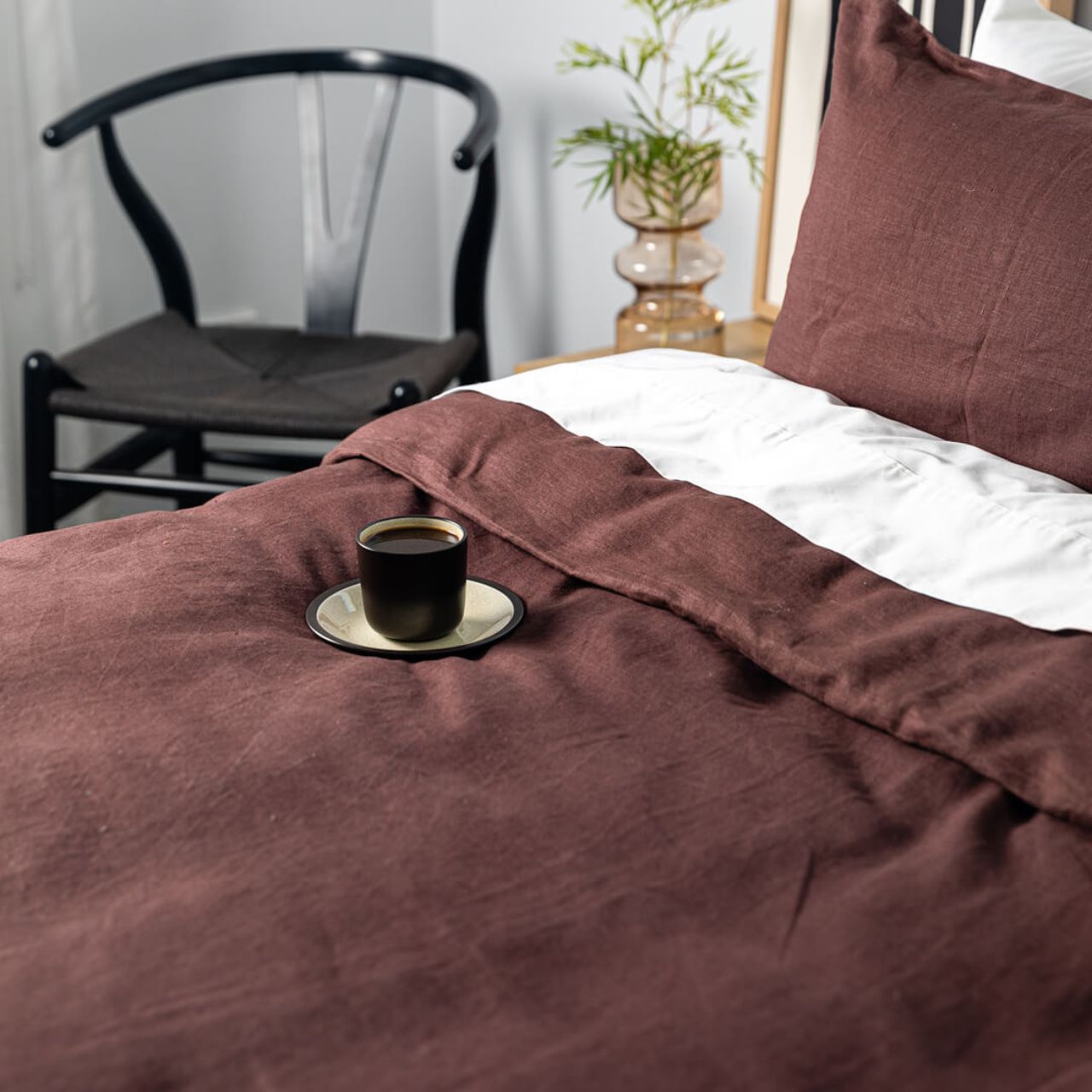 Elayna Espresso Quilt Cover Set lifestyle shot