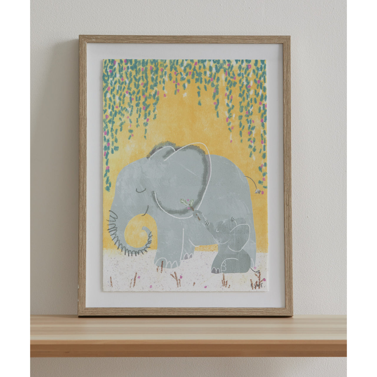 Elephant Wall Art sitting on ledge