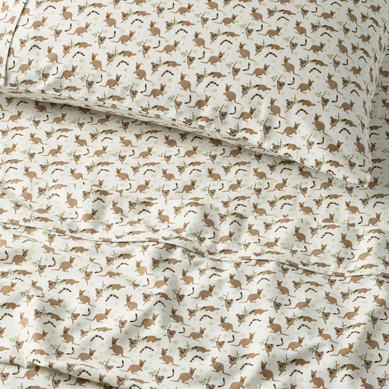 Zoomed in shot of Kangaroo Flannelette Sheets