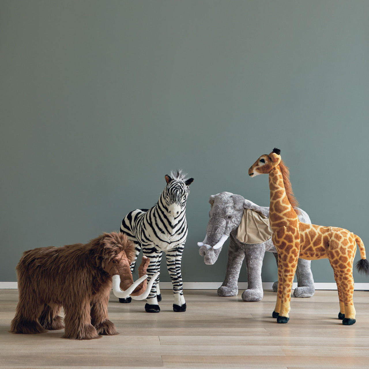 Group shot of all Standing Animals standing on floor