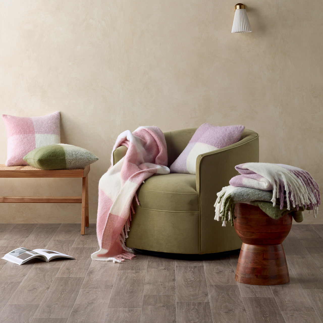 Group shot of Penelope range on chair and stools