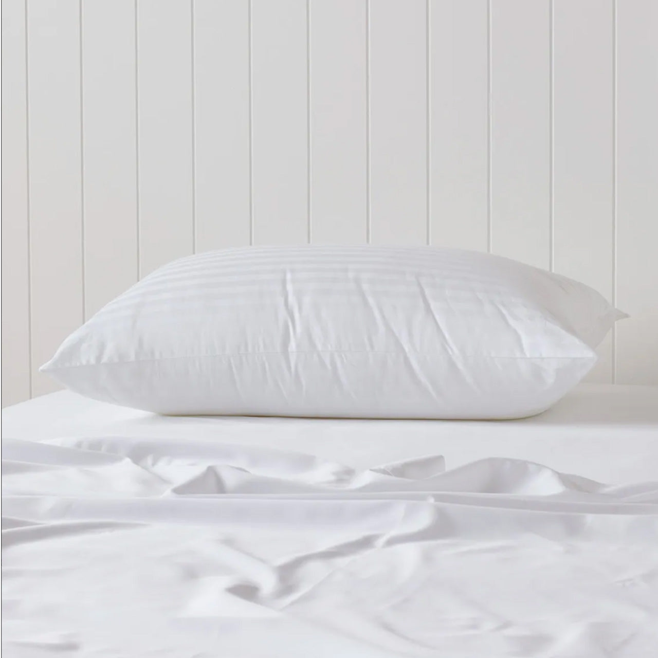 Eye level of Posture Sleep Queen Pillow on bed