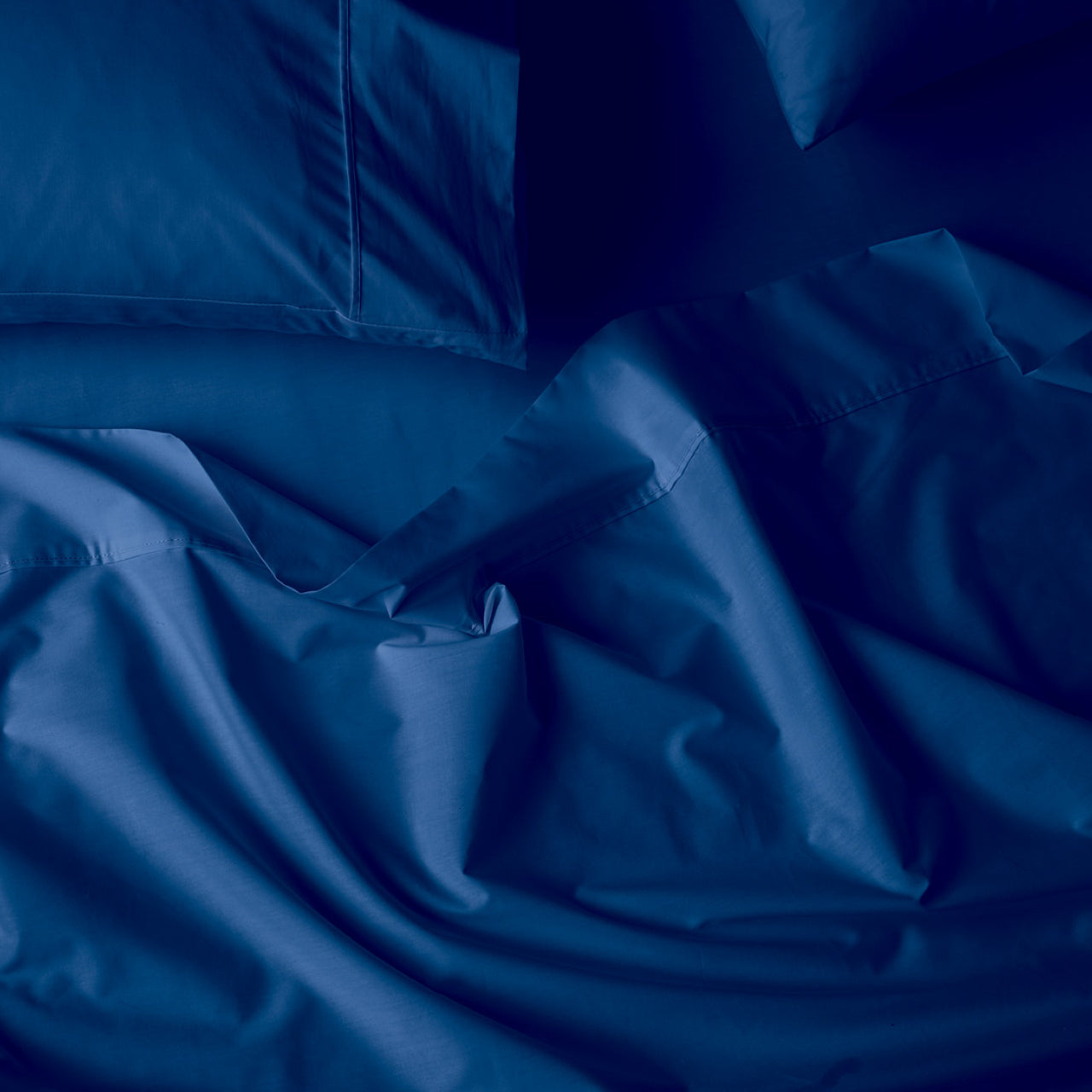 Close up shot of Premium Percale Midnight Sheets