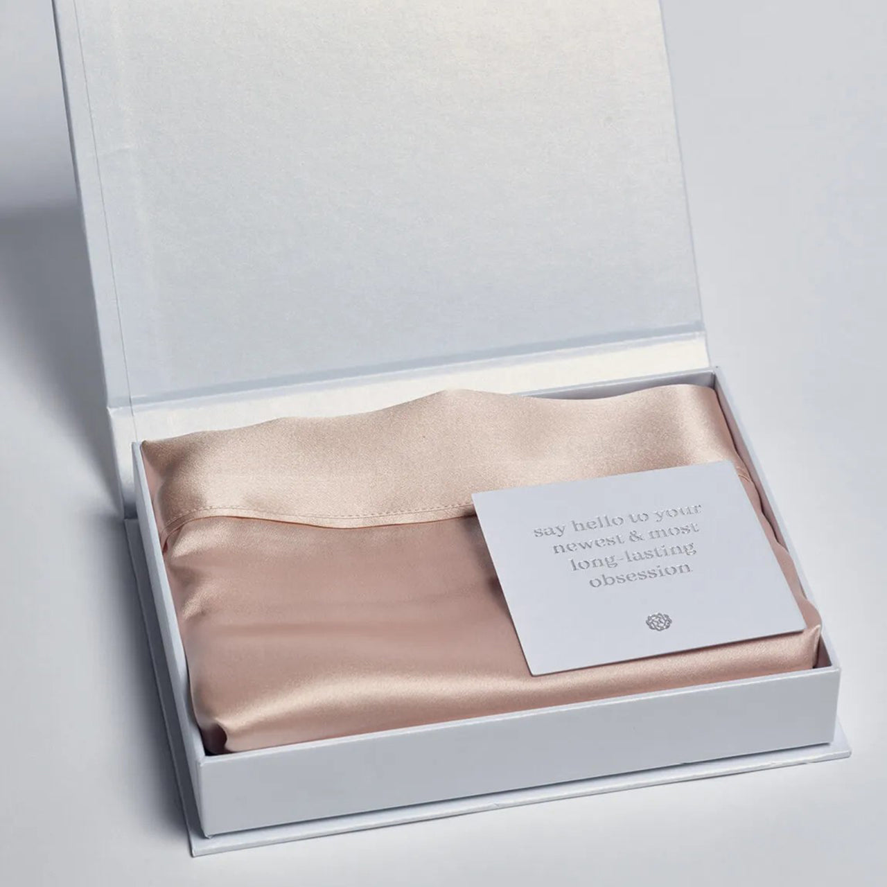 Silk Royale Pillowcase Dusty Pink in box with card