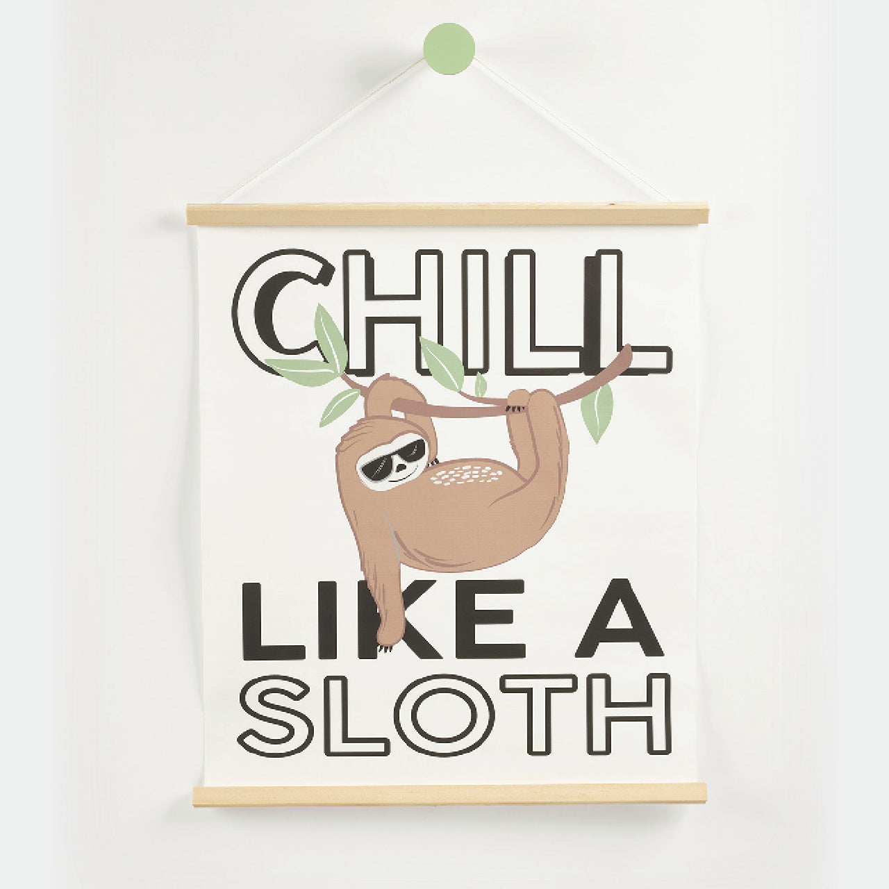Sloth Wall Hanger hanging up on a hook