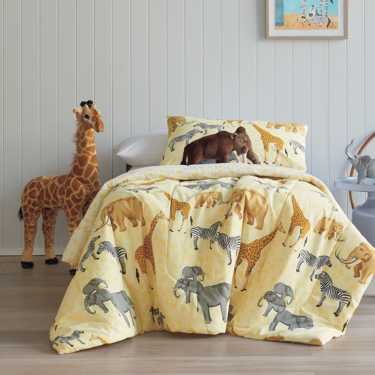 Front on shot of Taronga Comforter Set styled on bed