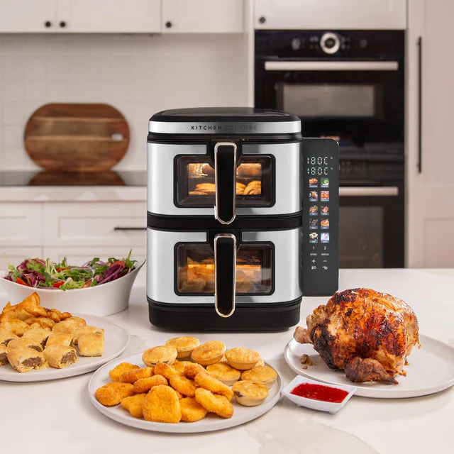 Kitchen Couture 11L Clear View Vertex Dual Drawer Air Fryer