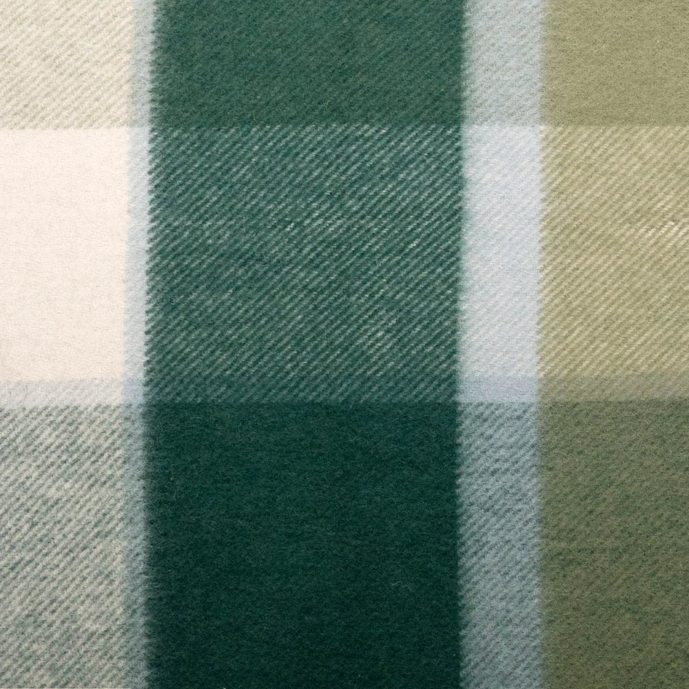 Bambury Nolan Wool Bamboo Blanket Forest Check