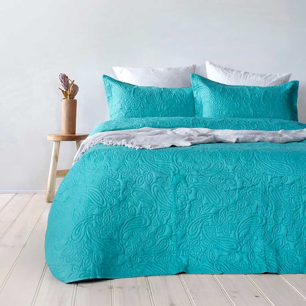 Paisley Coverlet Set - Peacock