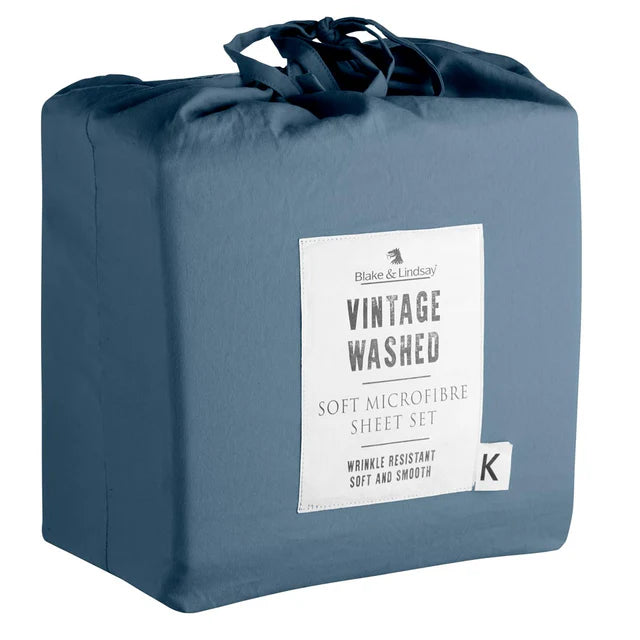 Blake & Lindsay Vintage Washed Microfibre Sheet Set