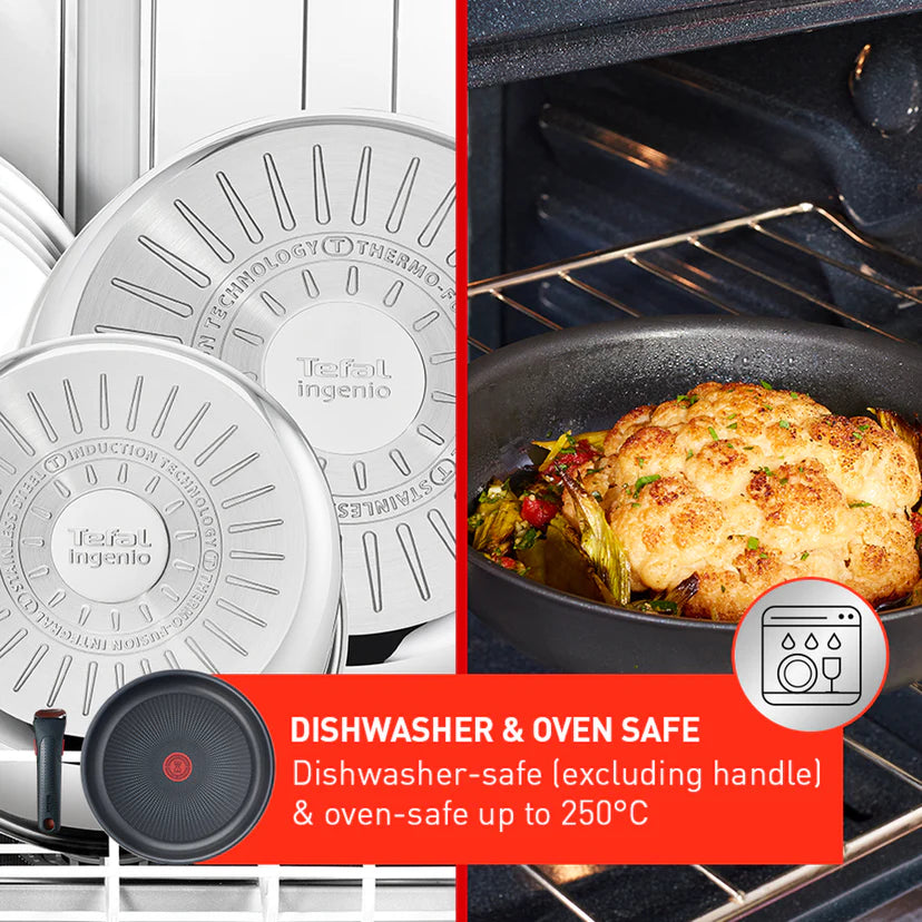 Tefal Ingenio cookware set with cauliflower dish in oven