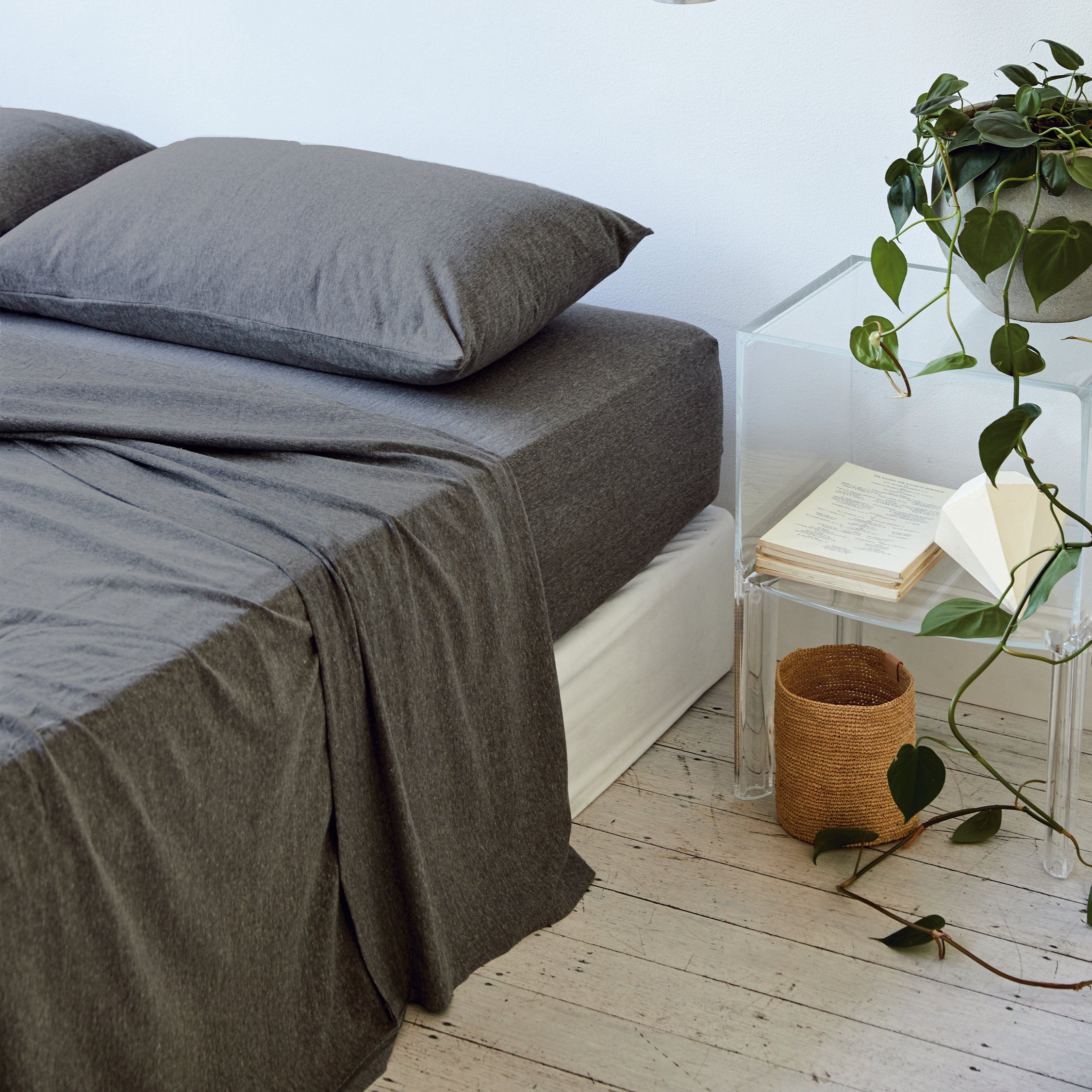 Rory Jersey Sheet Set - Charcoal