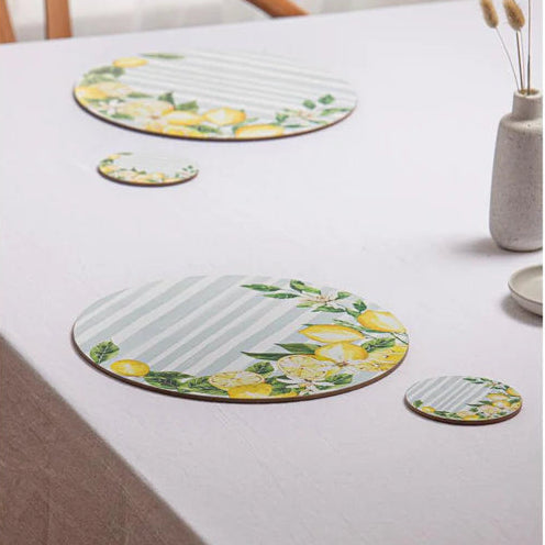 Ladelle Hardboard Capri Round Set of 4 Placemats