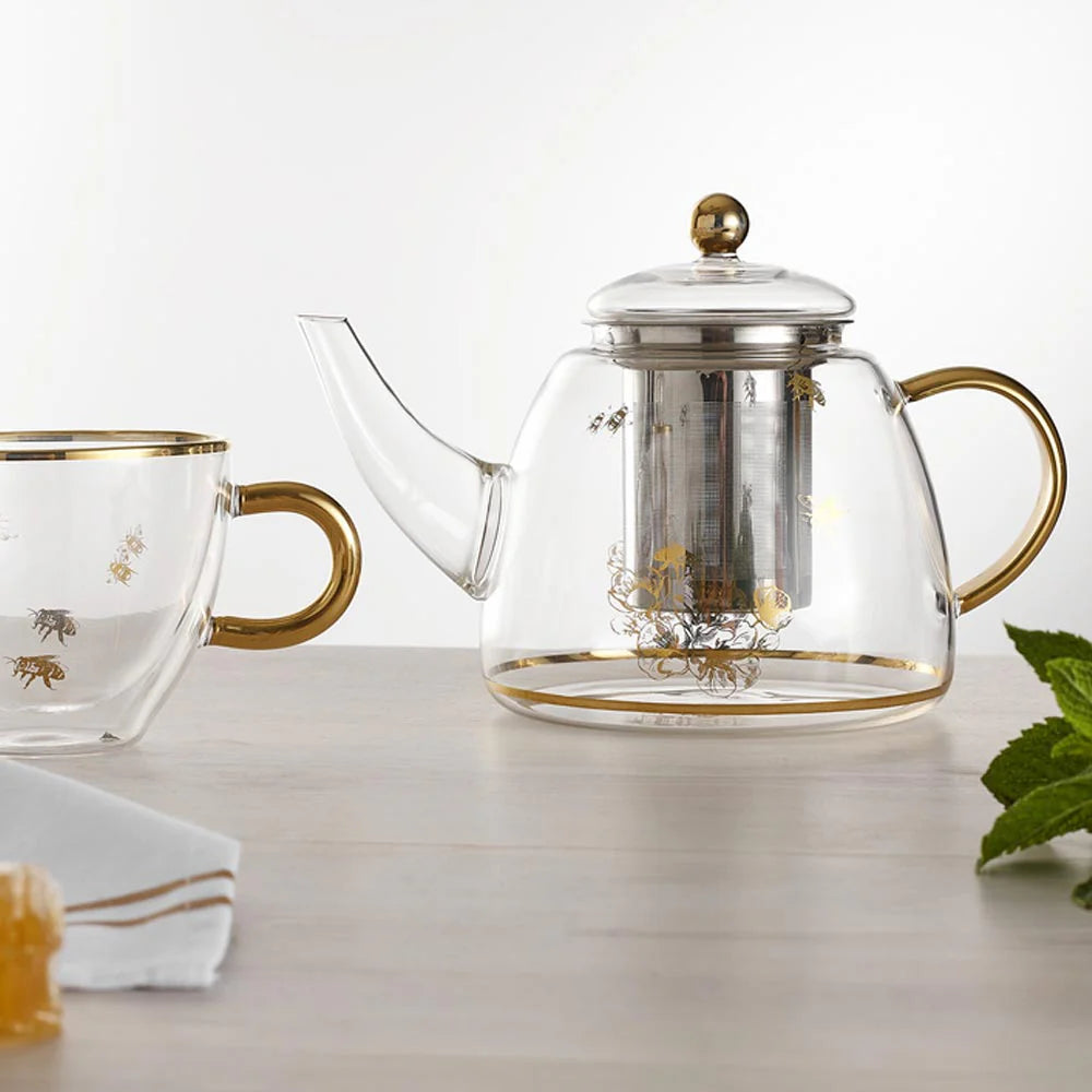 Ashdene Honey Bee Glass Teapot