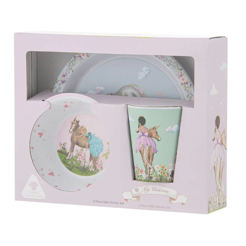 Ashdene My Unicorn 3 Piece Kids Dinner Set