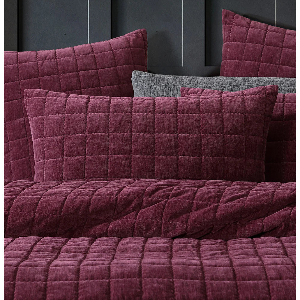 Platinum Collection Apollo Quilt Cover Set - Plum