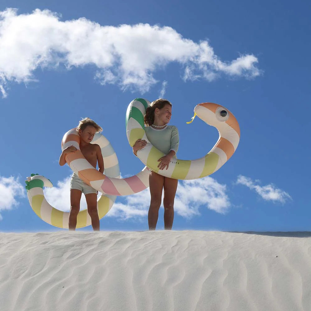 SUNNYLiFE Giant Inflatable Noodle Poolside Sorbet Stripe