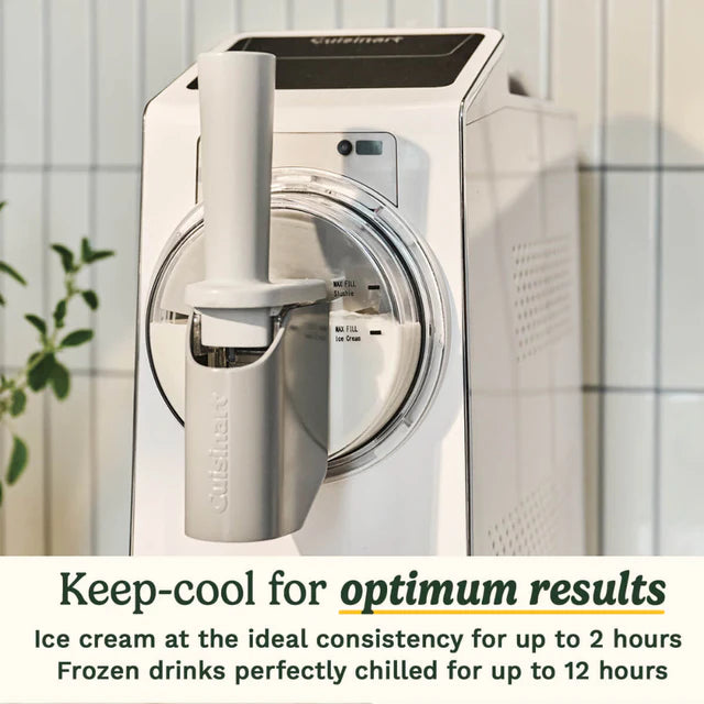 Guiseppe ice cream maker with text about optimal cooling results